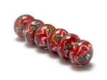 10110121 - Six Pink Cherry Treasures Rondelle Beads