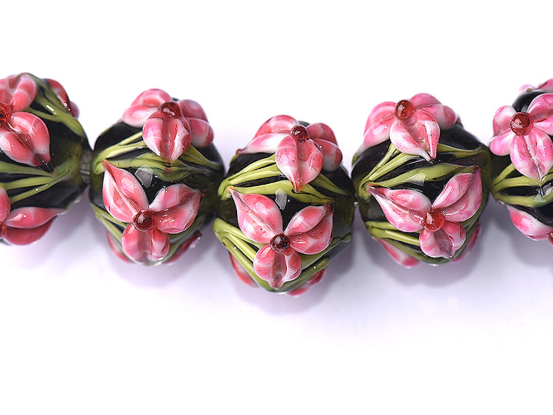 10110307 - Five Pink Iris Crystal Beads