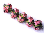 10110307 - Five Pink Iris Crystal Beads
