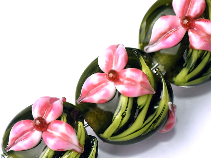 grace lampwork beads artisan handmade glass beads SRA