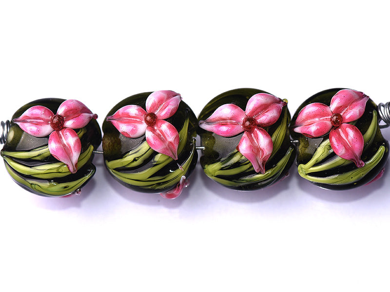 grace lampwork beads artisan handmade glass beads SRA