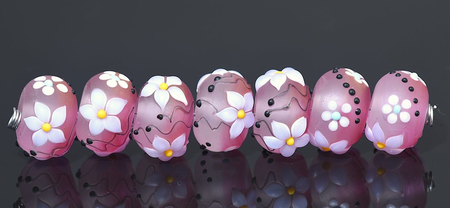 10110701 - Seven Blush Dew Rondelle Beads