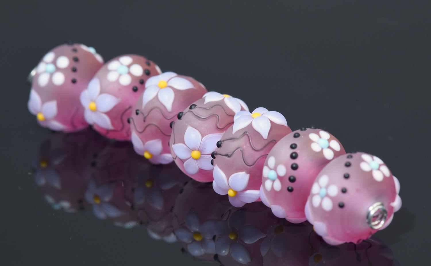 10110701 - Seven Blush Dew Rondelle Beads