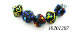 10201207 - Five Black Based Fiesta Crystal Beads