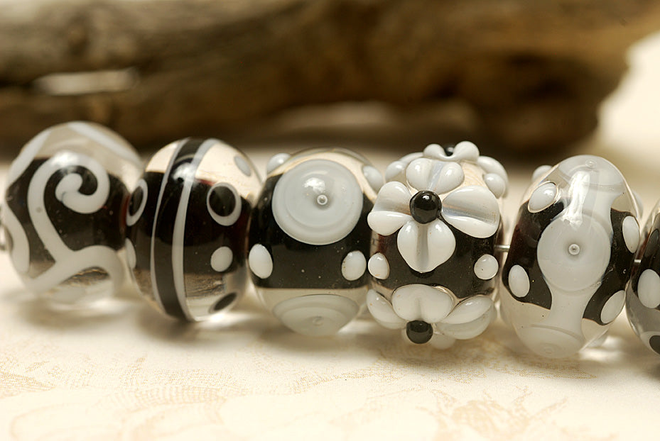 grace lampwork beads artisan handmade glass beads SRA