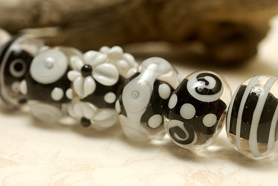 grace lampwork beads artisan handmade glass beads SRA
