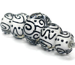 10202311 - Five Graduated Black & White Rondelle Beads