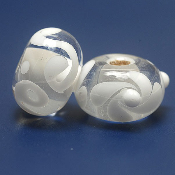 10202401 - Seven Transparent White Rondelle Beads