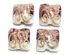 10203114 - Four Amethyst/White Pillow Beads