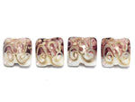 10203114 - Four Amethyst/White Pillow Beads