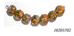 10801002 - Seven Light Pink w/Orange Floral Lentil Beads