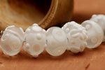10204001 - Seven Matte Finish White Rondelle Beads