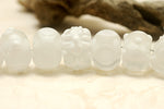 10204001 - Seven Matte Finish White Rondelle Beads