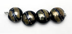 10204112 - Four Elegant Black Metallic Lentil Beads
