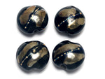 10204112 - Four Elegant Black Metallic Lentil Beads