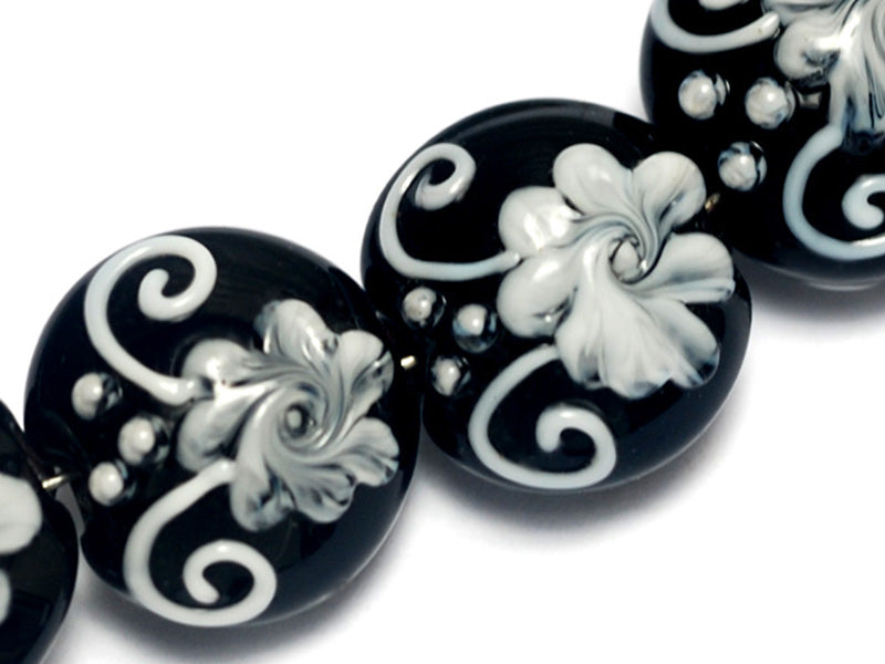 10204212 - Four Midnight Garden Lentil Beads