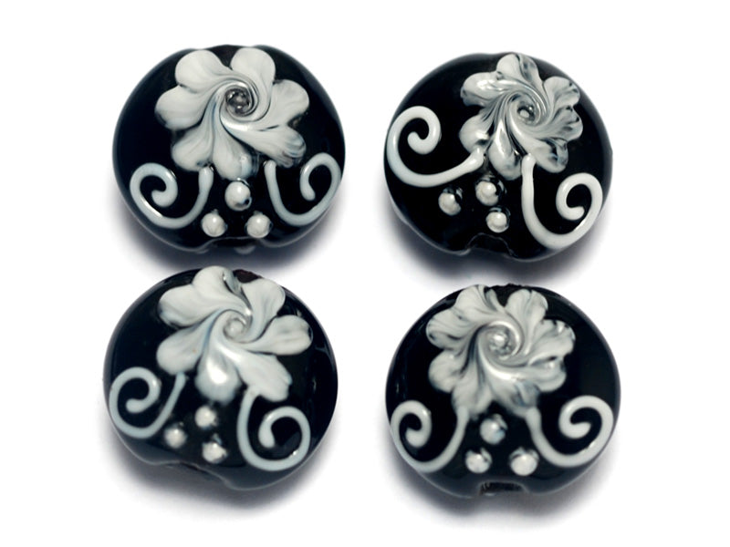 10204212 - Four Midnight Garden Lentil Beads