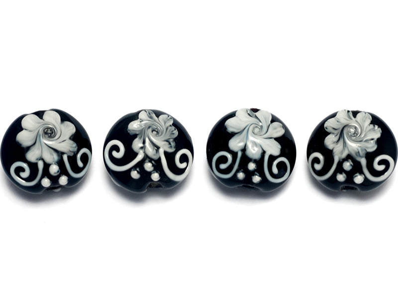 10204212 - Four Midnight Garden Lentil Beads