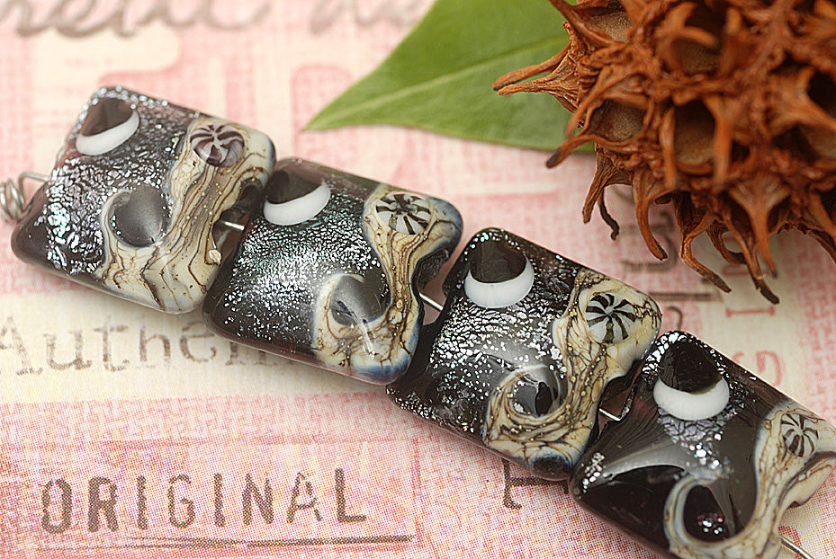 grace lampwork beads artisan handmade glass beads SRA
