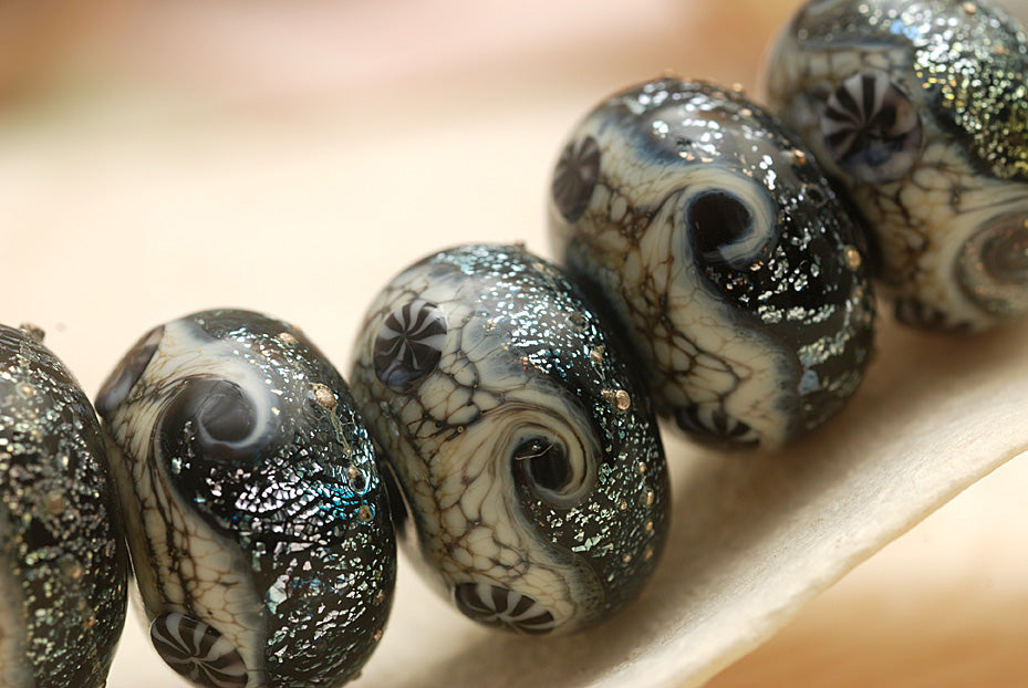 grace lampwork beads artisan handmade glass beads SRA
