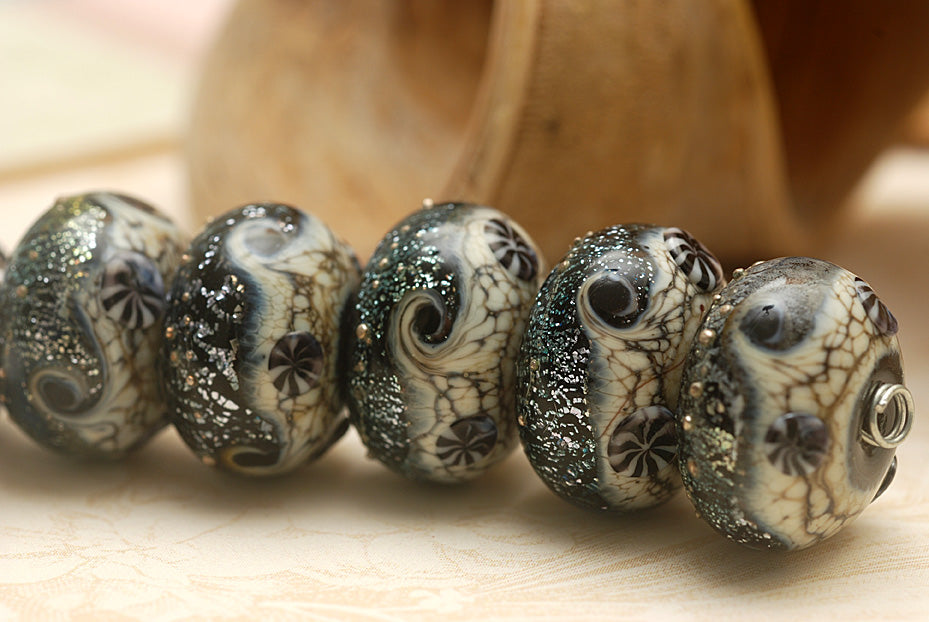 grace lampwork beads artisan handmade glass beads SRA