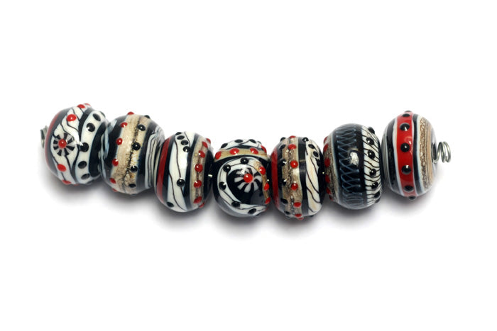 10205301 - Seven Dakota Quilt Rondelle Beads