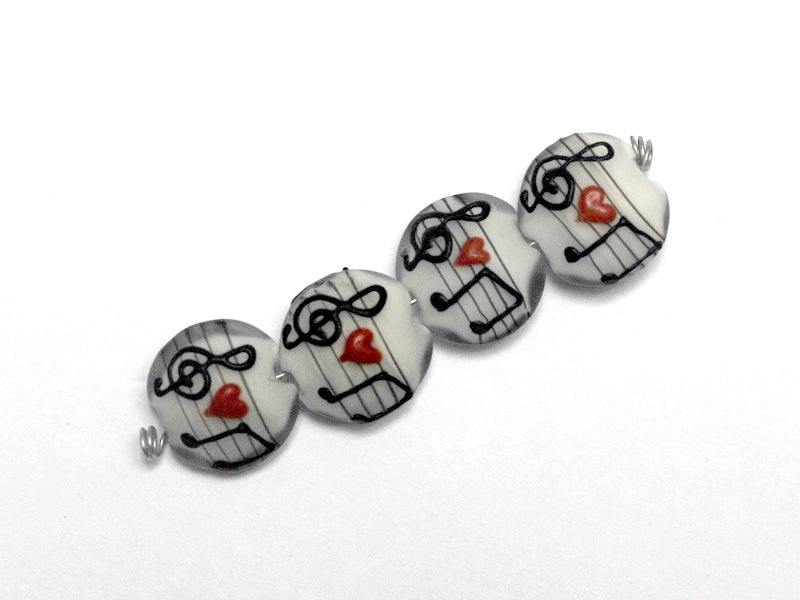 10205612 - Four Musical Love Notes Lentil Beads