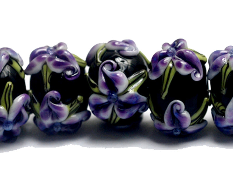 10205701 - Seven Purple Iris Rondelle Beads