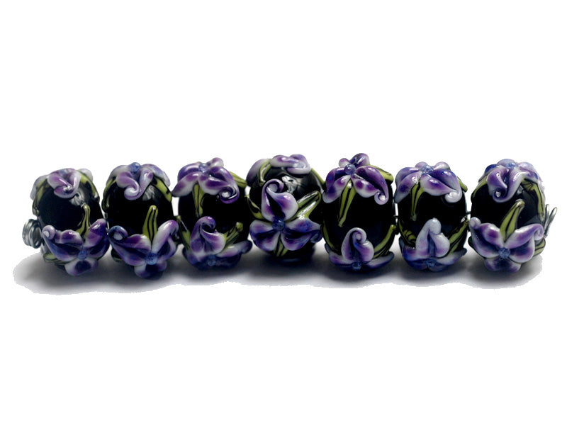 10205701 - Seven Purple Iris Rondelle Beads