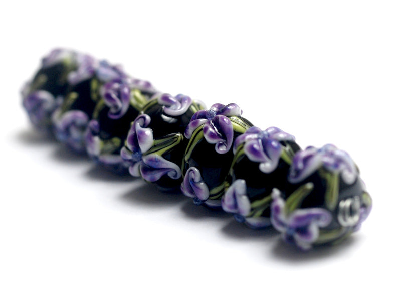 10205701 - Seven Purple Iris Rondelle Beads
