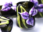 10205703 - Six Purple Iris Mini Kalera Beads