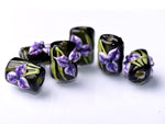 10205703 - Six Purple Iris Mini Kalera Beads
