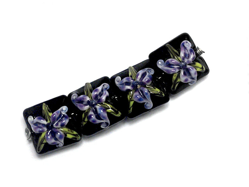 10205714 - Four Purple Iris Pillow Beads