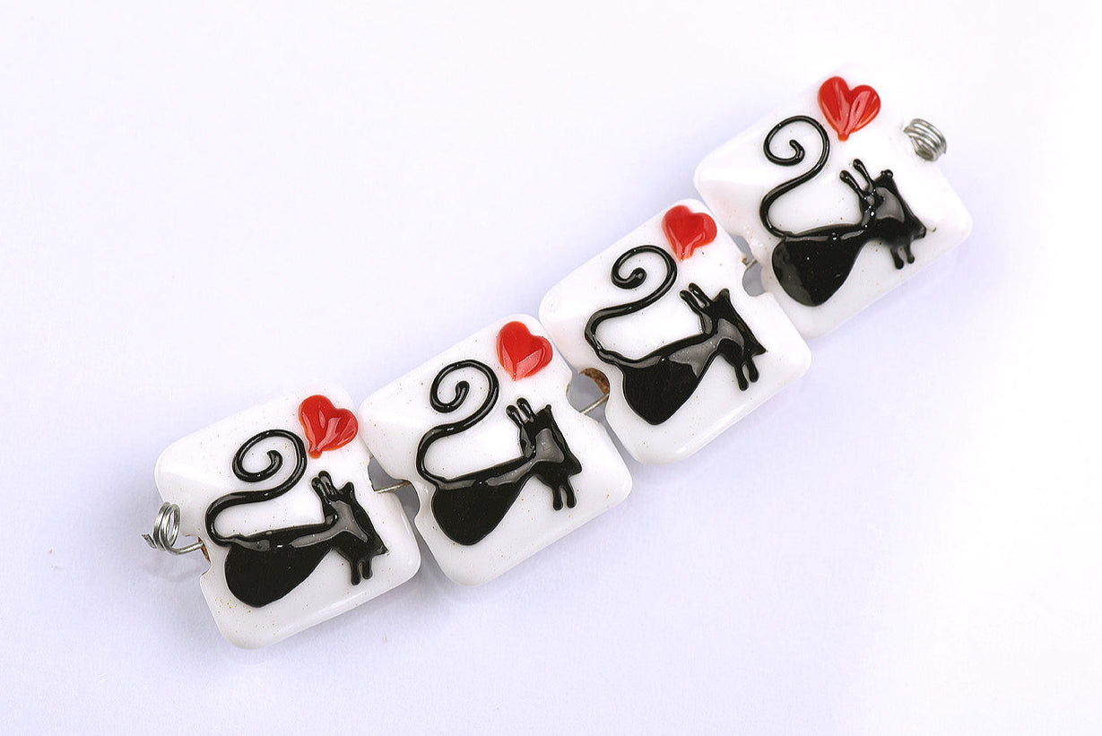 grace lampwork beads artisan handmade glass beads SRA CAT
