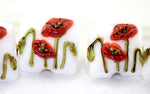 California Poppy Flower Glass Pillow Beads