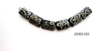 10301103 - Six Black w/Silver Ivory String Mini Kalera Beads