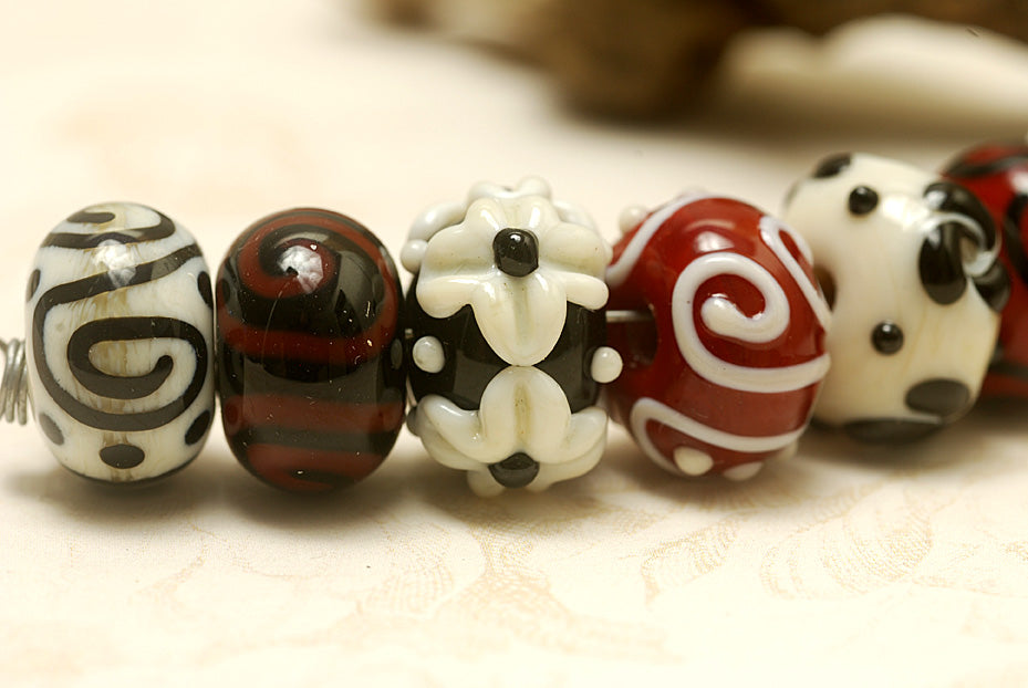 grace lampwork beads artisan handmade glass beads SRA