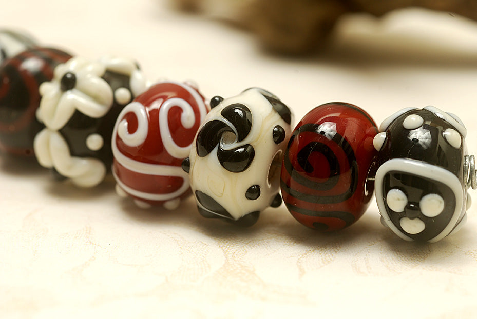 grace lampwork beads artisan handmade glass beads SRA
