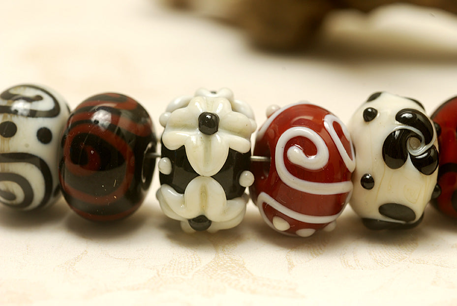grace lampwork beads artisan handmade glass beads SRA