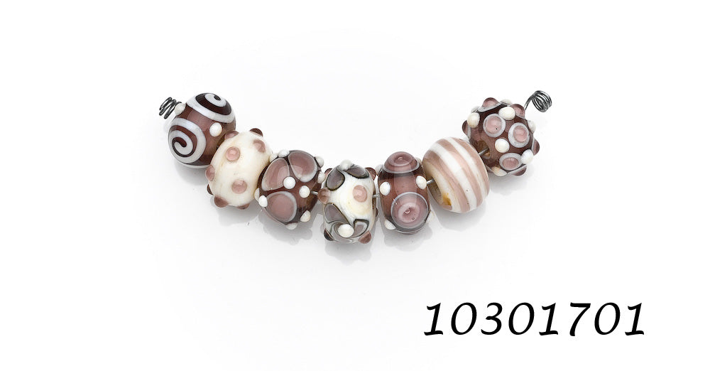 10301701 - Seven Amethyst w/Light Ivory Rondelle Beads