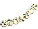 10303002 - Seven Ivory w/Black Lentil Beads