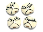 10303012 - Four Ivory w/Black Lentil Beads