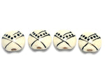 10303012 - Four Ivory w/Black Lentil Beads