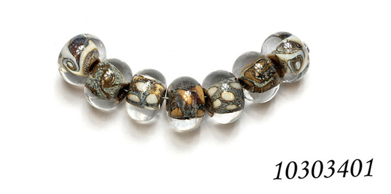 10303401 - Seven Ivory w/Crystal  Clear Rondelle Beads