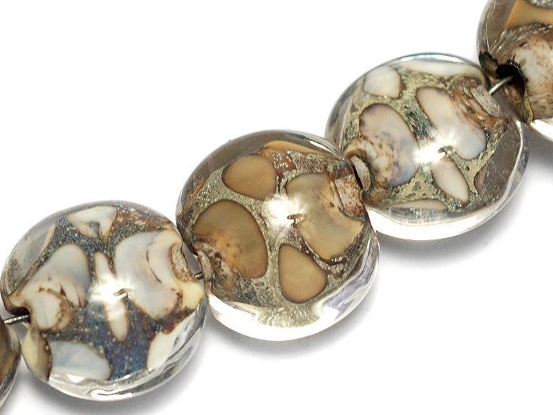 10303402 - Seven Ivory within Crystal Clear Lentil Beads