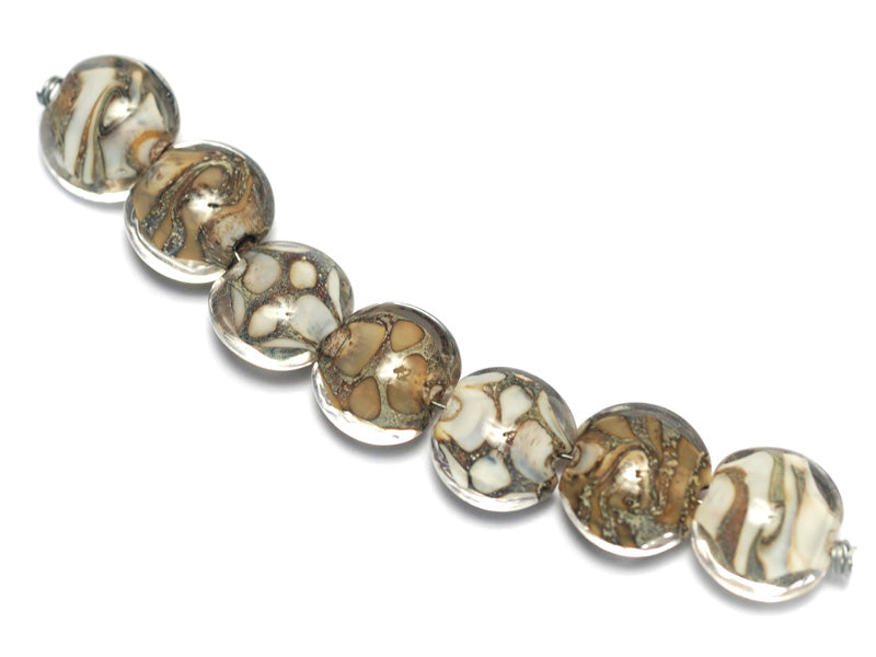 10303402 - Seven Ivory within Crystal Clear Lentil Beads