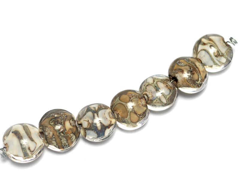 10303402 - Seven Ivory within Crystal Clear Lentil Beads