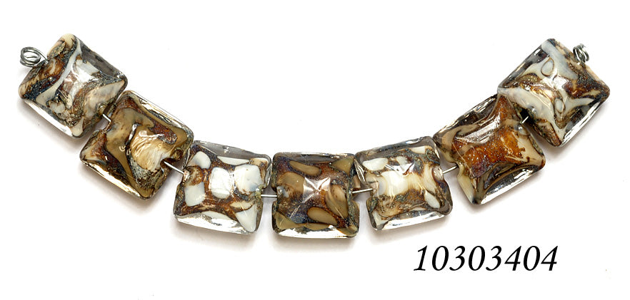10303404 - Seven Ivory within Crystal Clear Pillow Beads