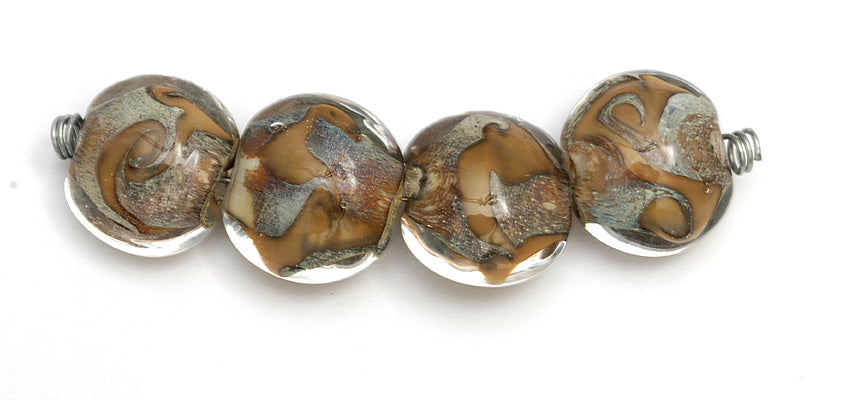 10303412 - Four Nature within Crystal Clear Lentil Beads
