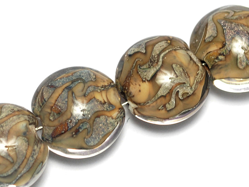 10303412 - Four Nature within Crystal Clear Lentil Beads